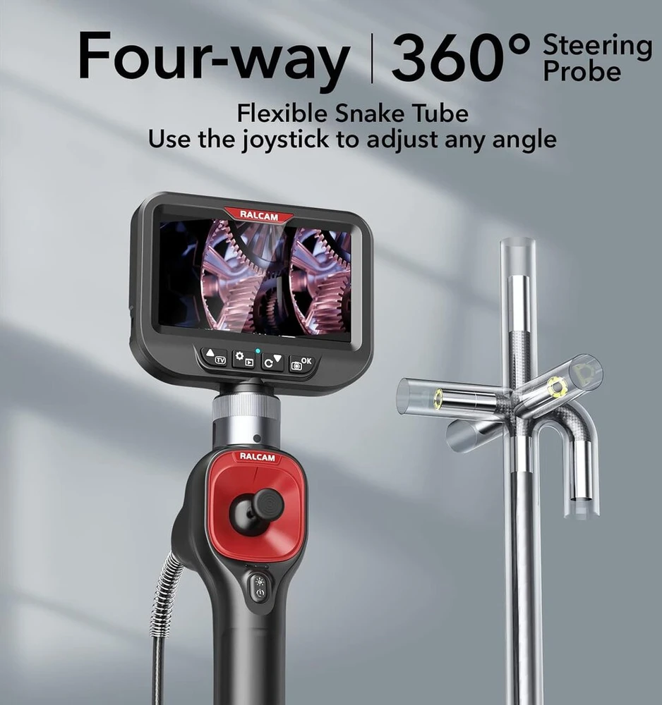 Endoskopinė kamera 6.2mm, 4.3" Hd, 360° valdoma