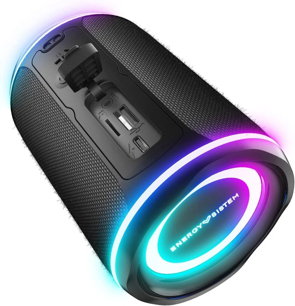 Kompiuterio kolonėlės Energy Sistem Urban Box Juodas Supernova (nešiojama kolonėlė 16 W, Led lemputės, Bluetooth, Usb/microsd, Tws, Audio-in) - juoda