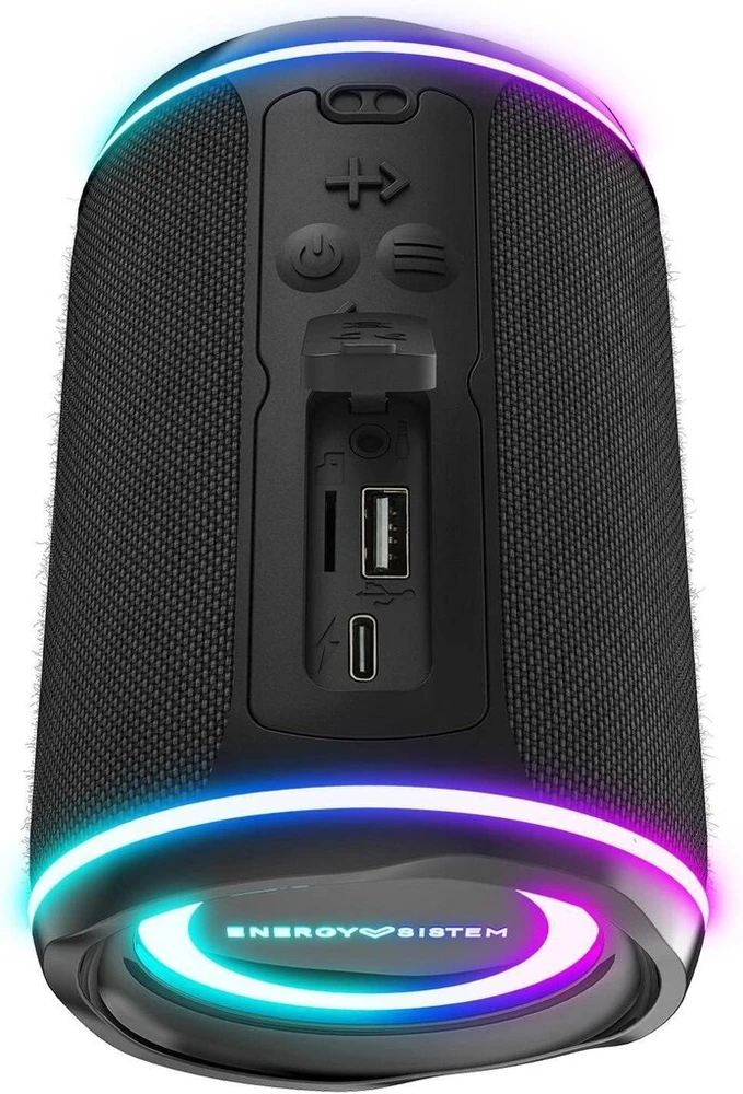 Kompiuterio kolonėlės Energy Sistem Urban Box Juodas Supernova (nešiojama kolonėlė 16 W, Led lemputės, Bluetooth, Usb/microsd, Tws, Audio-in) - juoda
