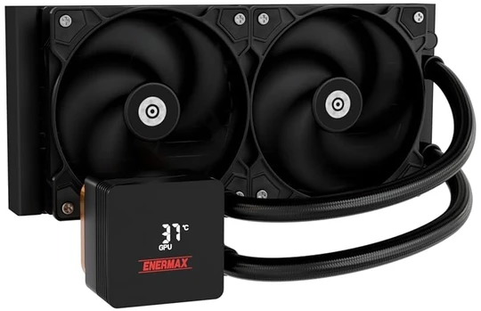 Enermax Liqmax Iv 240 mm Aio Cpu vandens aušinimas su dviguba kamera Tdp 360w+ Intel Lga 1851/1700/115x/2066 Amd Am5/am4 skaitmeninis ekranas 2x 120 Pwm didelio našumo ventiliatorius Elc-lmiv240-sf