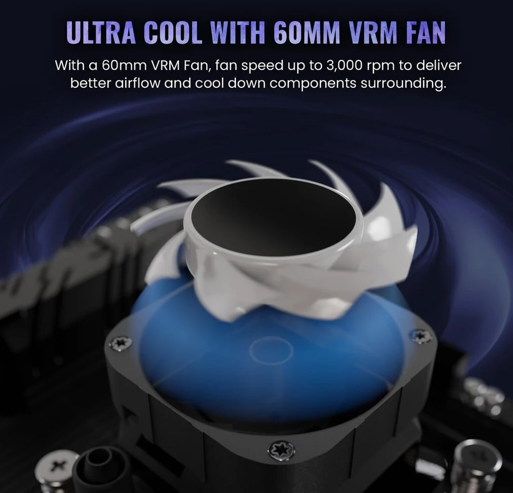 Enermax Liqmaxflo 240 mm cpu aio skysto aušinimo sistema (lga 1700, 1200, am5, am4) - xtreme dual chamber siurblys - argb vrm vandens bloko ventiliatorius - 380w+ tdp (2x 120 pwm argb silent flow ventiliatorius); elc-lmf240t-argb, juoda