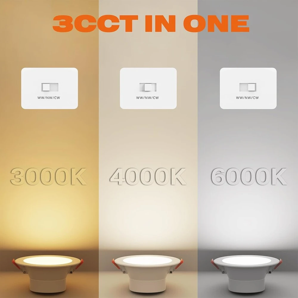 Enuotek 14w įleidžiami led šviestuvai virtuvei vonios kambariui led įleidžiamas lubų apšvietimas šiltai balta 3000k išpjova Φ120mm ac100~240v ip44 atsparus drėgmei 3 vnt.