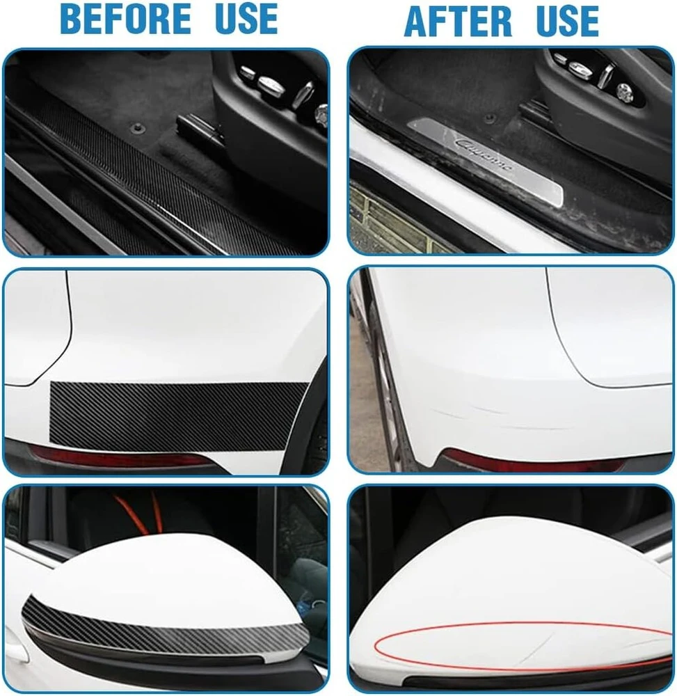 Eodkse 1 x 5 m dekoratyvinė juostelė automobiliui, motociklui, valčiai, anglies juoda, 20 mm pločio, šoninės ir dekoratyvinės juostelės, su lipniomis juostelėmis ir apsaugine plėvele automobilio durelių krašto apsaugai