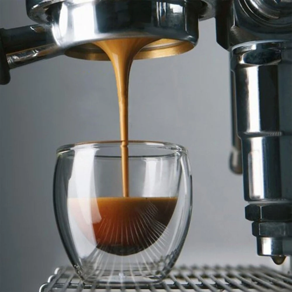 Erbo 6 espresso puodelių rinkinys, 80 ml dvigubų sienelių espresso puodeliai, espresso stiklinės, dvigubų sienelių, espresso puodelis, galima plauti indaplovėje, kavos puodelis espresso macchiato ristretto