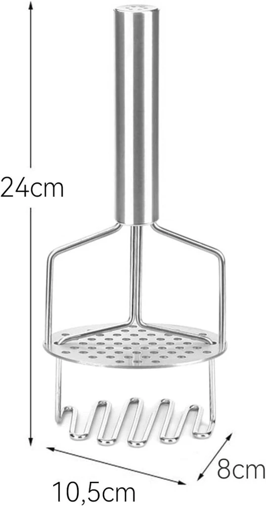 Erbo bulvių grūstuvas nerūdijančio plieno 24 cm, bulvių presas, bulvių grūstuvas bulvių košei, vaisiams ir daržovėms, virtuvės pagalbininkas, puiki dovana, galima plauti indaplovėje