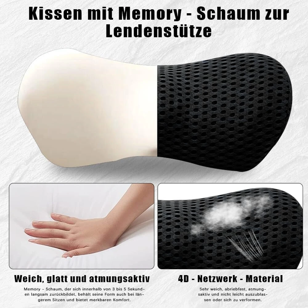 Ergonomiška juosmens atrama iš atminties putų su dirželiais