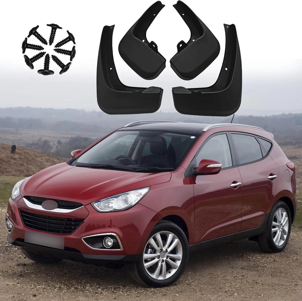 Ermwalr purvo atsparai hyundai ix35 2010-2015, 4 vnt., nereikia gręžti, lankstūs pp purvo atsparai, apsauga nuo purslų (ix35 10-15)