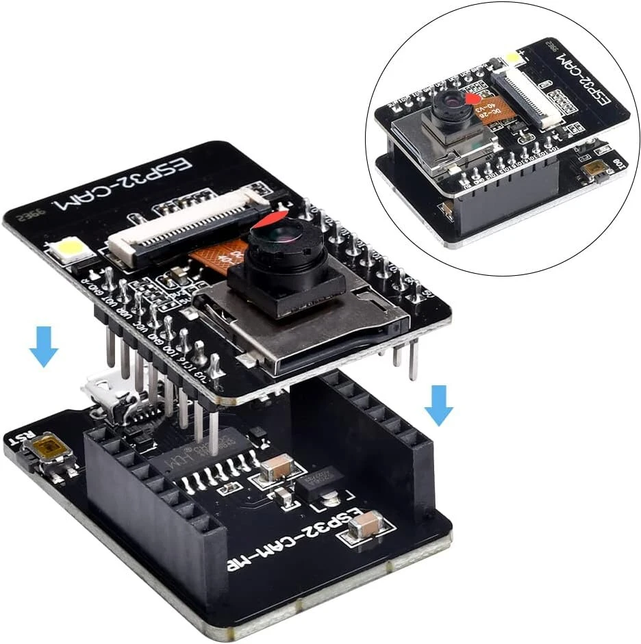 Esp32 cam 2640 kameros modulis wi-fi/bluetooth kūrimo plokštė, usb į serial port automatinis atsisiuntimas 4 vnt.