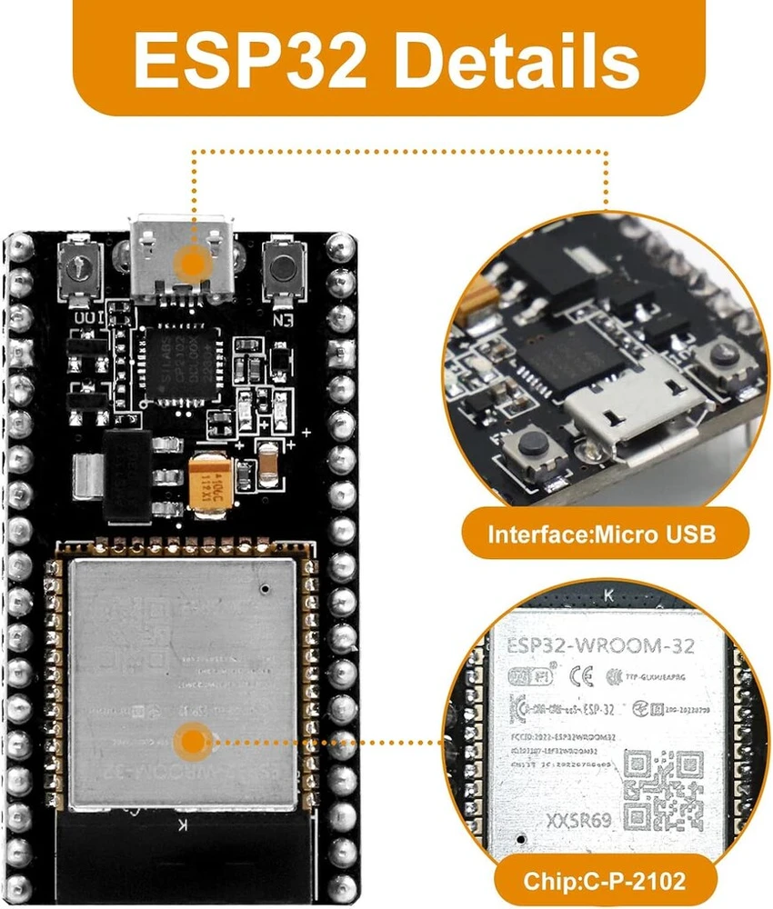 Esp32 esp32d esp32-wroom-32d kūrimo plokštė 2.4ghz dual-mode wifi + bluetooth dual cores mikrovaldiklio procesorius integruotas su antena rf stiprintuvu filtru ap sta ide, skirta arduino