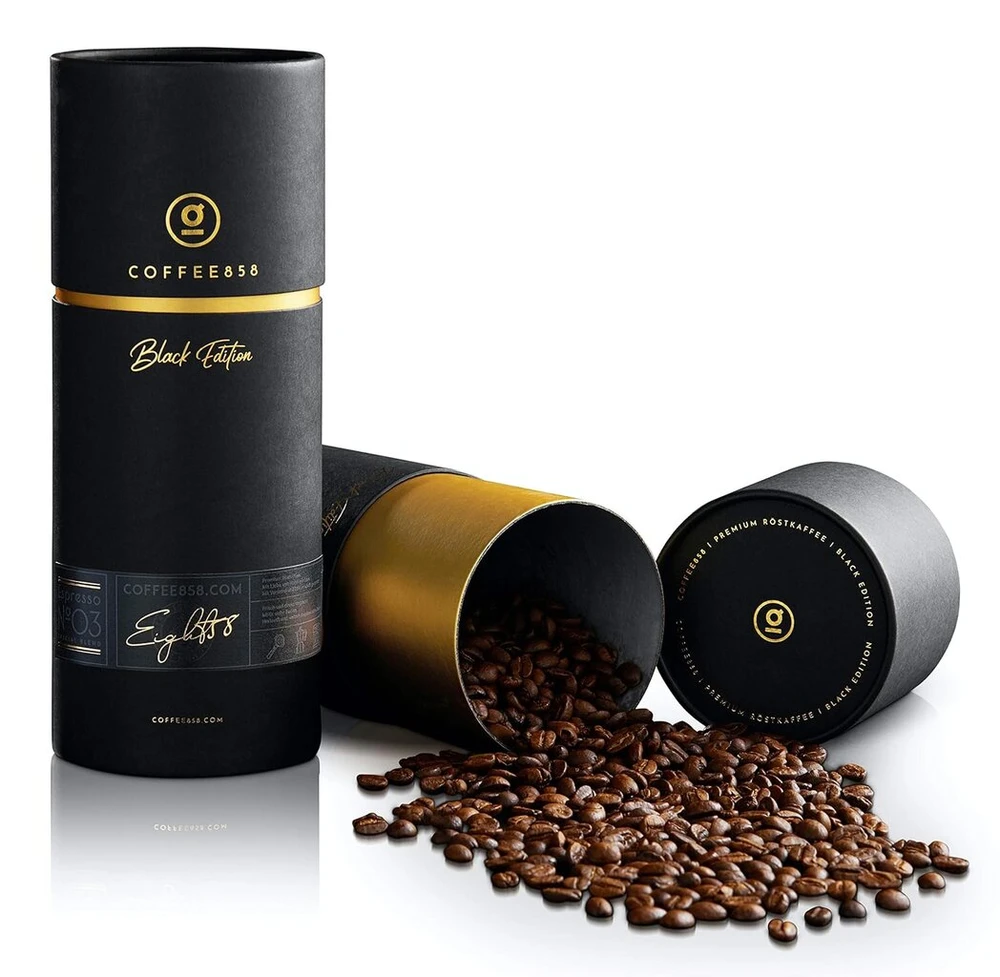 Espresso N°01 kavos pupelės iš Coffee858-320 g - elegantiškas mišinys, pagamintas iš 75% arabikos ir 25% robustos - puiki kavos dovana (nesmulkintos pupelės)