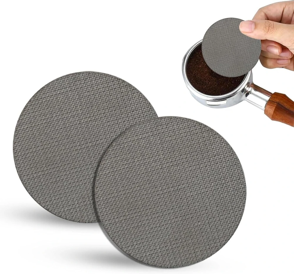 Espresso sietelis, 51 mm puck ekranas portafiltrui, puck sietelis iš nerūdijančio plieno, kavos filtro plokštelė 1.7 mm storio 150 μm espresso puck sietelis daugkartinio naudojimo puck filtras espresso puck ekranas, 2 vnt.