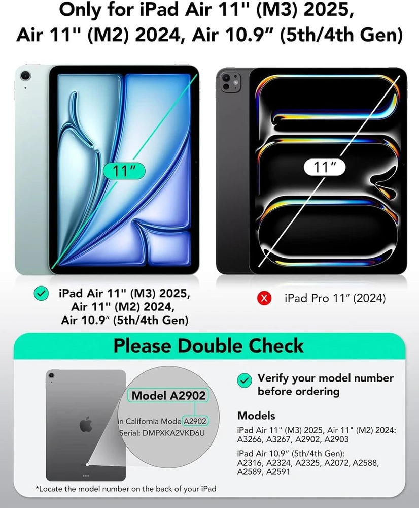 Esr folio dėklas, skirtas ipad air 10.9 2020 (4-os kartos) – su rašiklio laikikliu – minkštas ir lankstus dėklas su trifold stovu