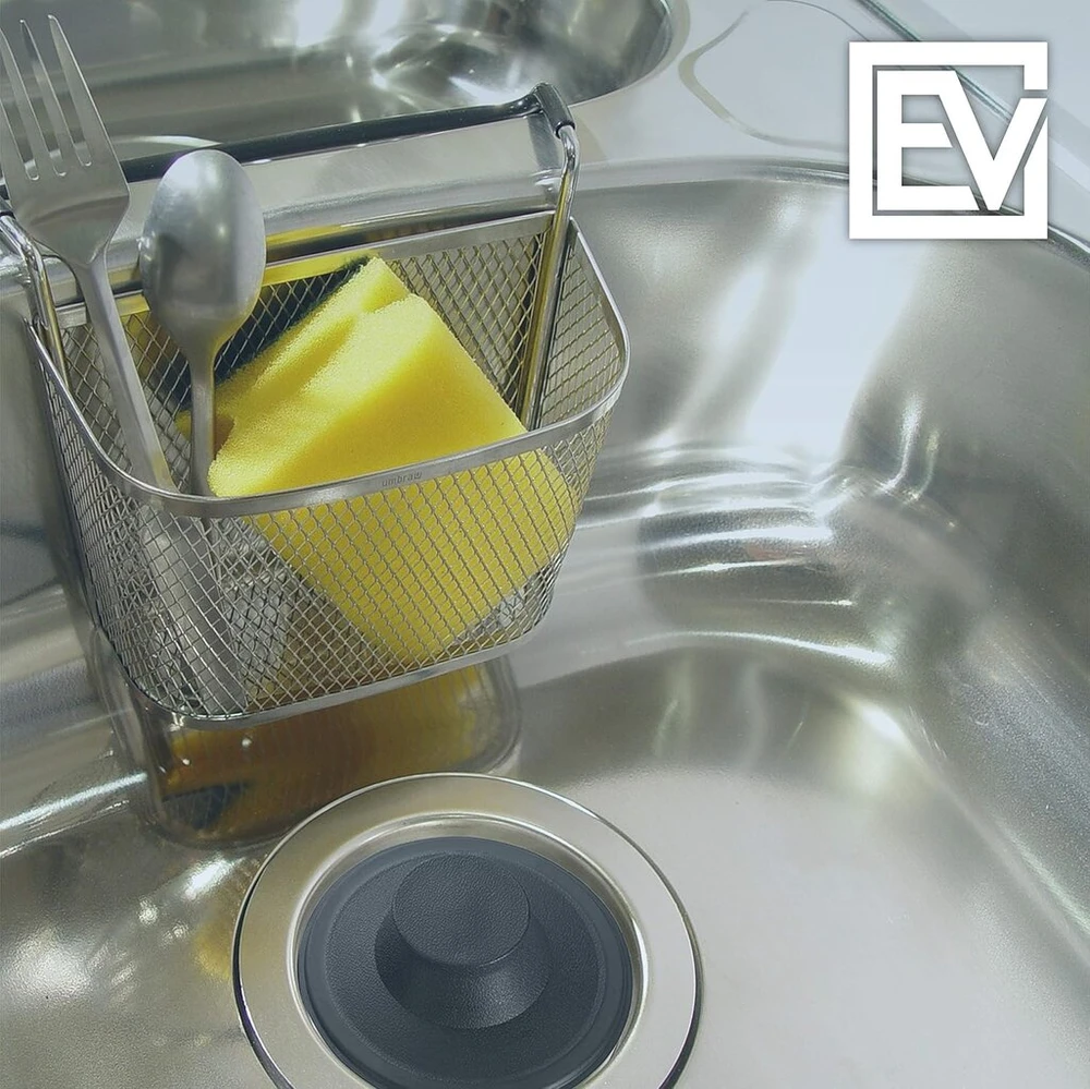 Essential Values plastikinis virtuvės kriauklės atliekų smulkintuvo kamštis, tinka Kohler, Insinkerator, Waste King ir kitiems 3 3/8 Id, juodas