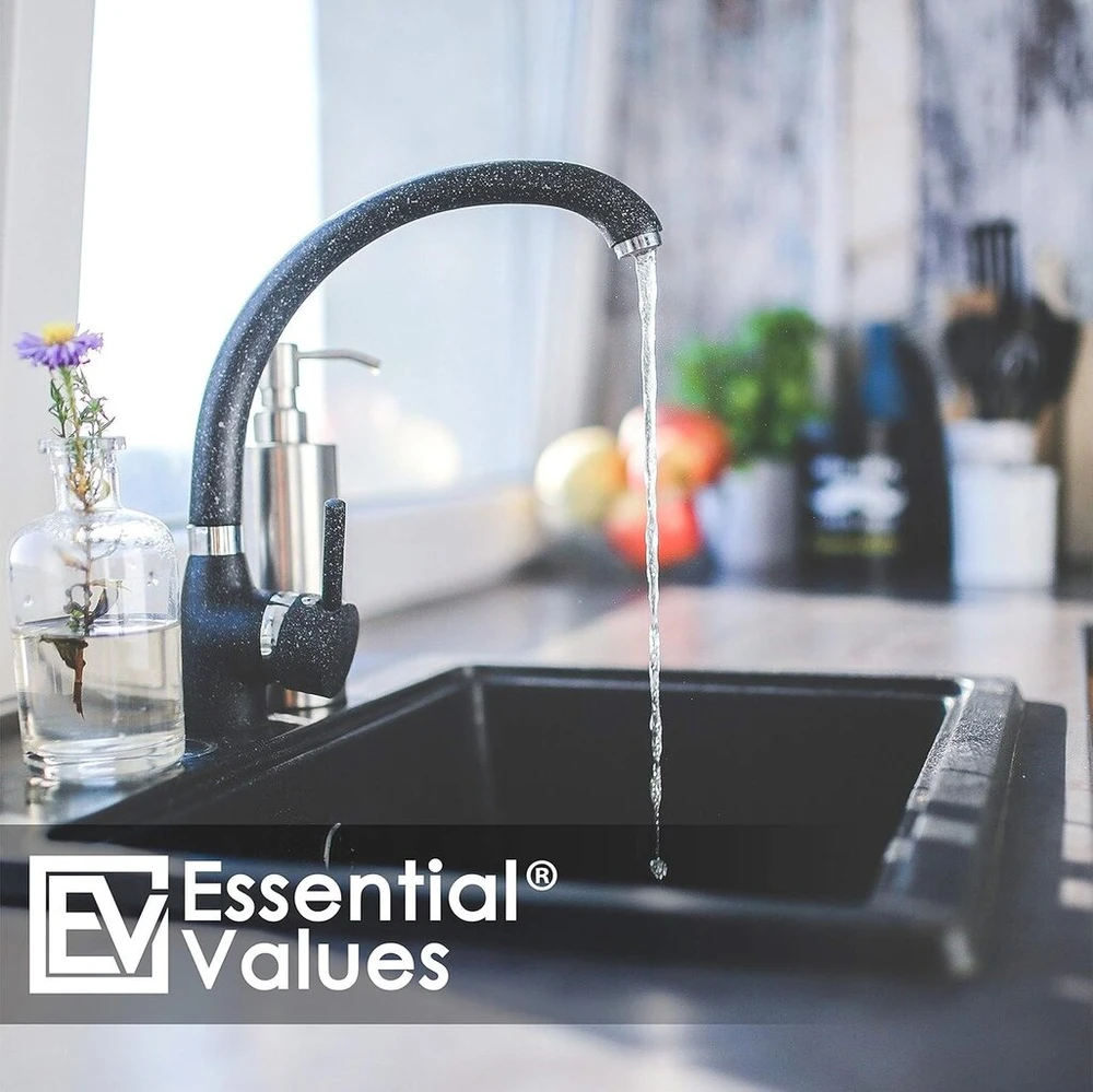 Essential Values plastikinis virtuvės kriauklės atliekų smulkintuvo kamštis, tinka Kohler, Insinkerator, Waste King ir kitiems 3 3/8 Id, juodas