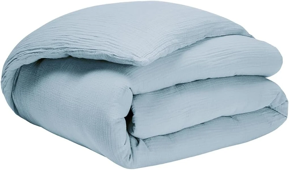 Essix medvilninės marlės antklodės užvalkalas 200 x 200 cm Tendresse Heure Mėlyna