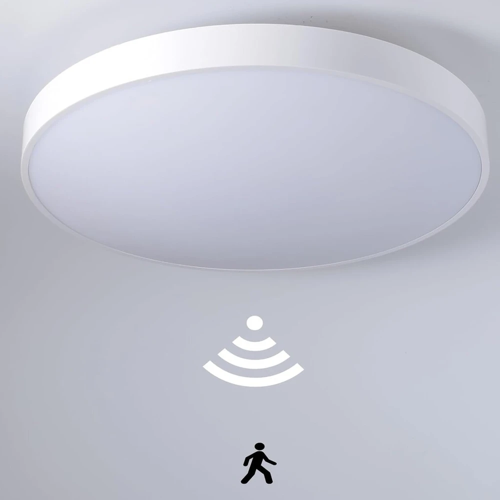 Pakabinamas šviestuvas Etrogo 18w 1500lm 6000k šaltai balta led lubų lempa su radariniu judesio davikliu