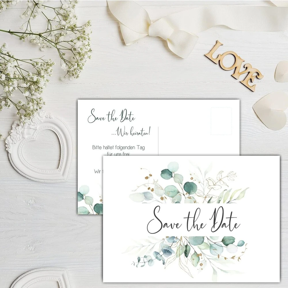 Eummelchen 24 atvirukai „save the Date“ vestuvėms boho mes tuokiamės kvietimas vestuvių vakarėliui nuotakos poros kvietimai
