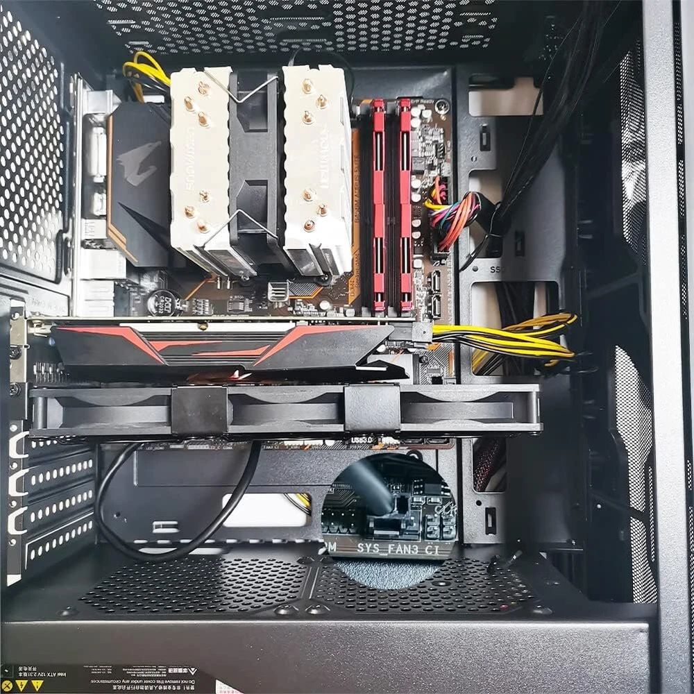 Euroharry grafikos plokštės ventiliatorius 3 x 92 mm didelio oro srauto ventiliatorius pci laikiklis aušintuvas gpu ventiliatorius palaiko 5 v, 7 v, 12 v, palaiko pagrindinės plokštės sys_fan sąsają
