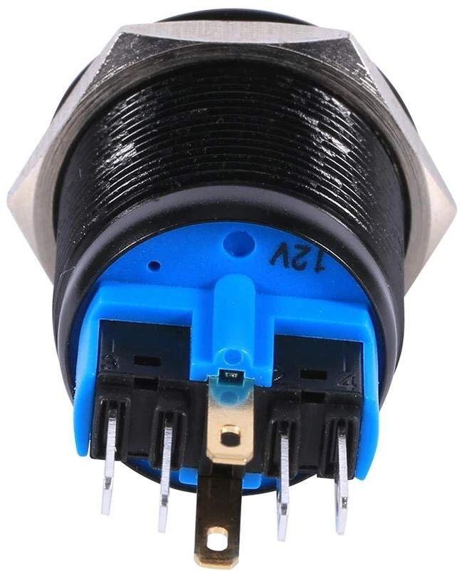 Evgatsauto slėgio jungiklis savaiminio fiksavimo jungiklis, 22 mm 12 V Led vandeniui atsparus 1no 1nc savaiminio fiksavimo fiksavimo mygtukinis jungiklis raudonas, žalias, mėlynas, baltas (pasirinktinai) (baltas)
