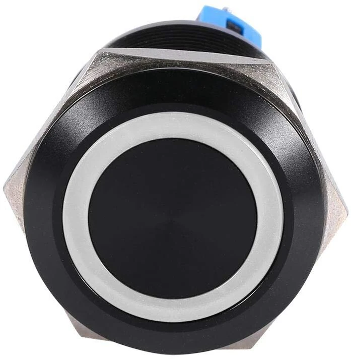 Evgatsauto slėgio jungiklis savaiminio fiksavimo jungiklis, 22 mm 12 V Led vandeniui atsparus 1no 1nc savaiminio fiksavimo fiksavimo mygtukinis jungiklis raudonas, žalias, mėlynas, baltas (pasirinktinai) (baltas)