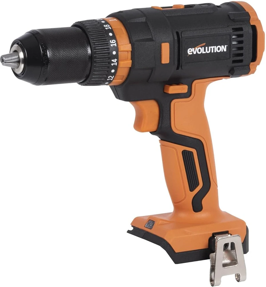 Evolution Power Tools R13cmb-li reguliuojamo greičio akumuliatorinis gręžtuvas su diržo spaustuku
