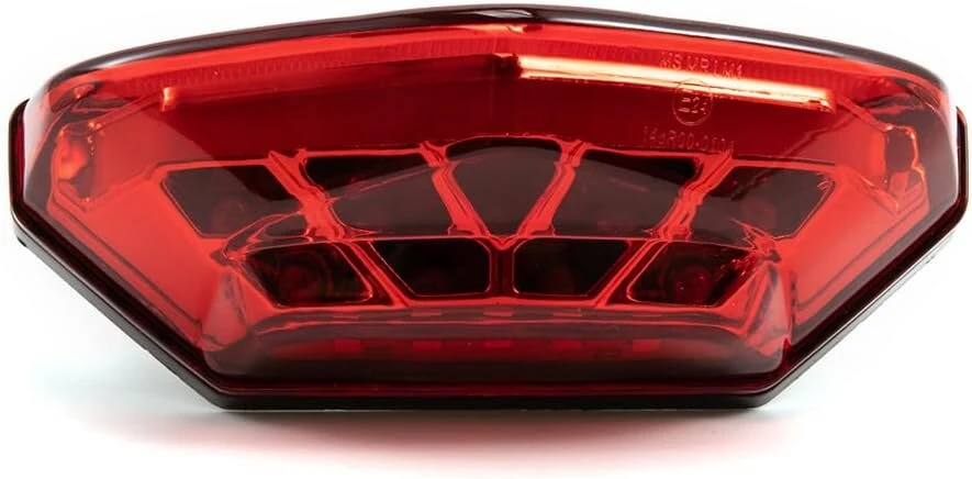Evomosa motociklo galinis žibintas led raudonas stabdžių žibintas galinio numerio apšvietimas dienos šviesos žibintas universalus 12 v moto paspirtukui atv keturračiams triračiams (raudonas)