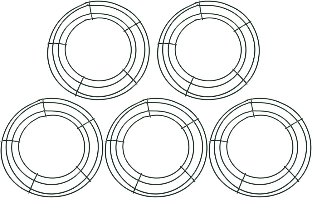Exceart 5 x 20 cm metalinės vielos vainiko žiedų rėmas apvalus kalėdinis žalias vainiko rėmas žalias vielos rėmas amatams gėlėms ir metalinis vainiko žiedas "pasidaryk pats" gėlių amatų vielos vainikas