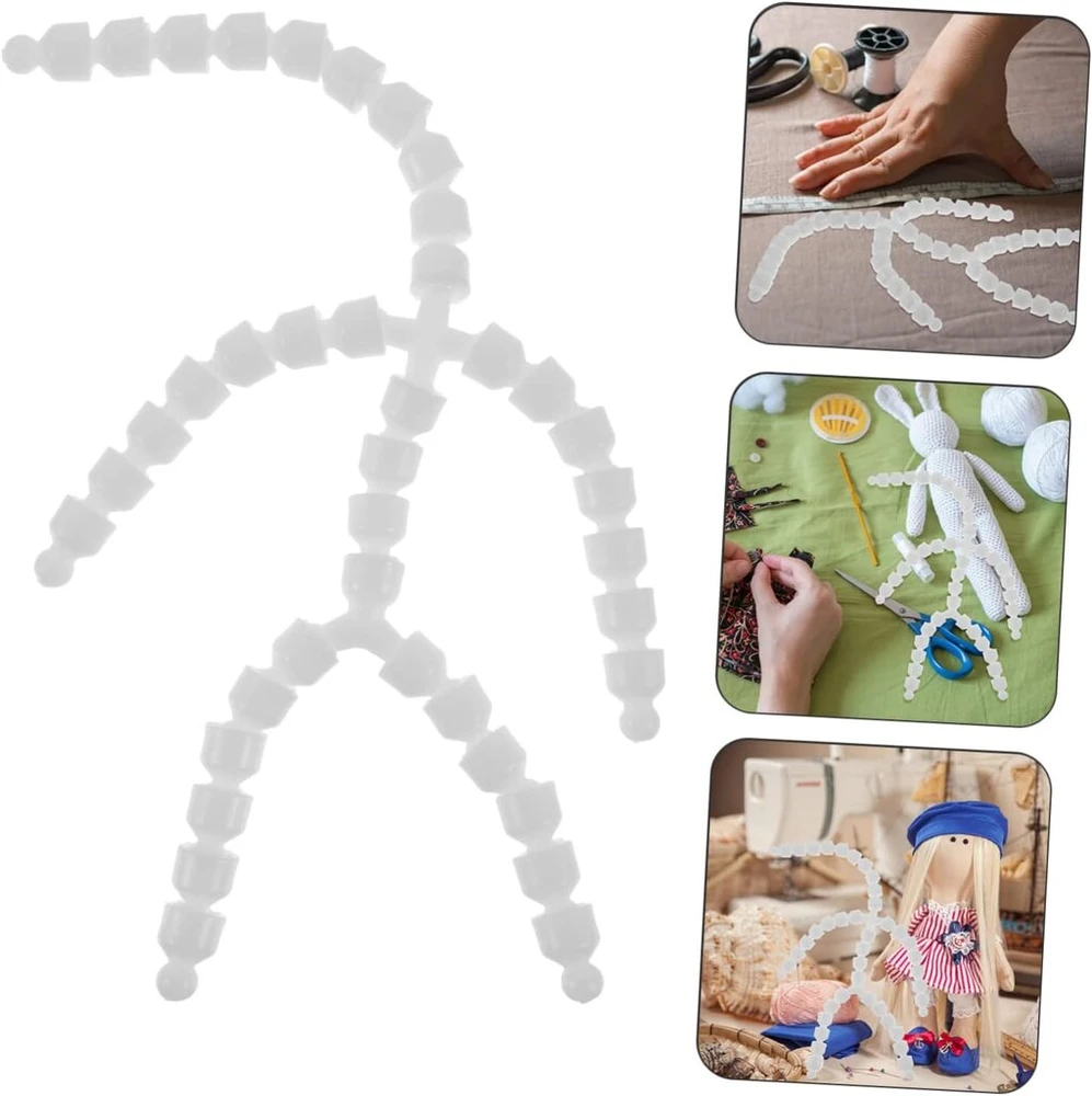 Exceart Lėlės sąnarių skeletas, lėlės dalys, judinamas lėlės skeletas, lėlės sąnariai, plastikinis rutulinis sąnarys, meškiuko priedai, "pasidaryk pats" kaulas, gali judėti, balta marionetinė plastmasė