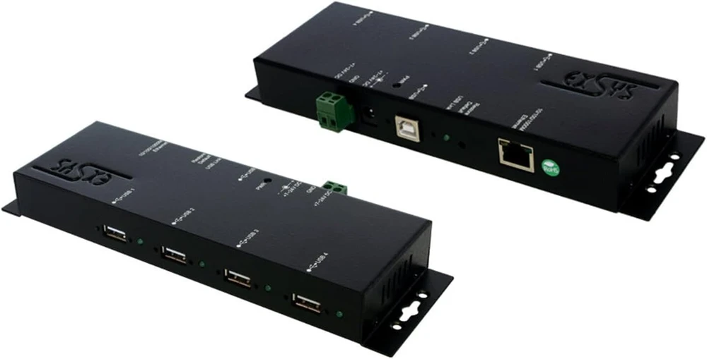 Exsys Ex-6002poe Ethernet 1gigabit į 4 Usb su Poe, juodas