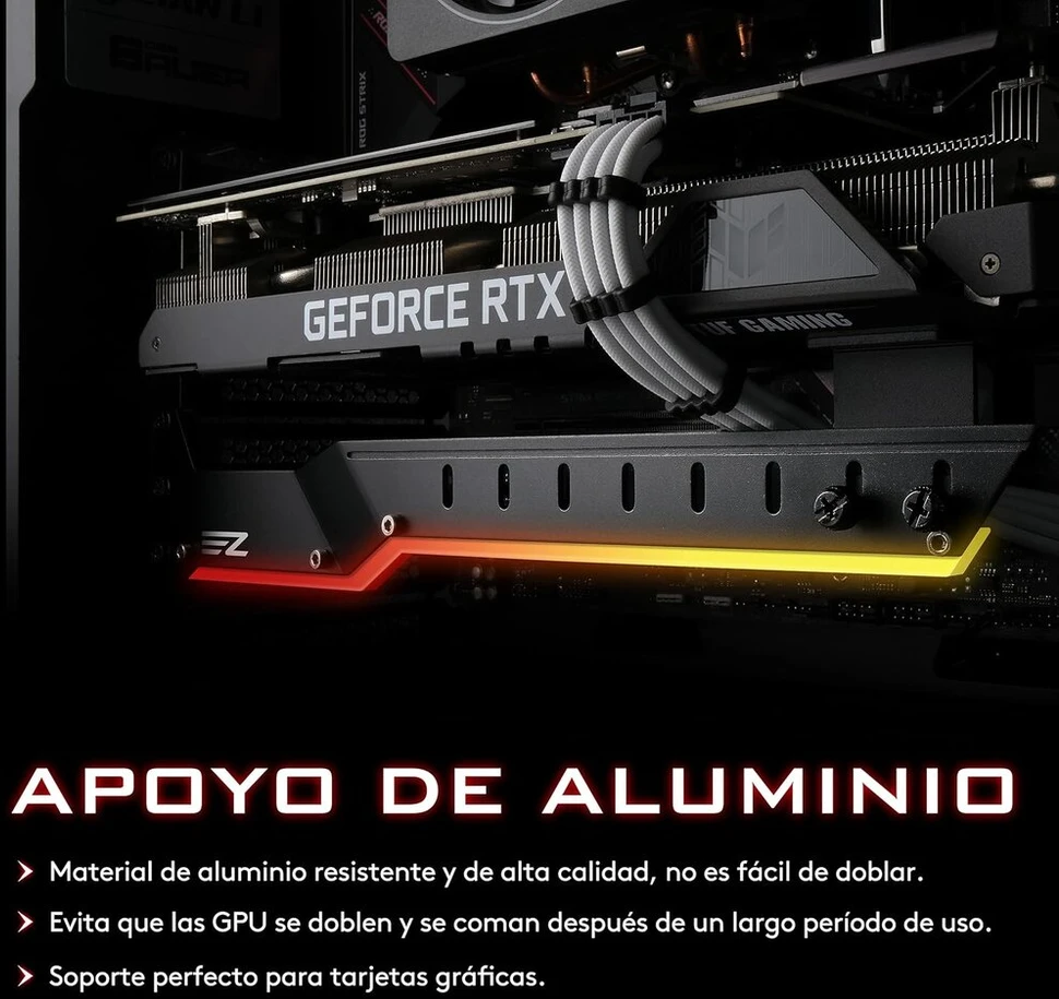 Ezdiy-fab Gpu laikiklis su Argb Led apšvietimu, juodas
