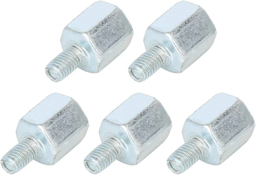 F Fierce Cycle 5 dalių 10 mm Rh į 6 mm Rh galinio vaizdo veidrodėlio adapteris sidabrinis motociklui dviračiui