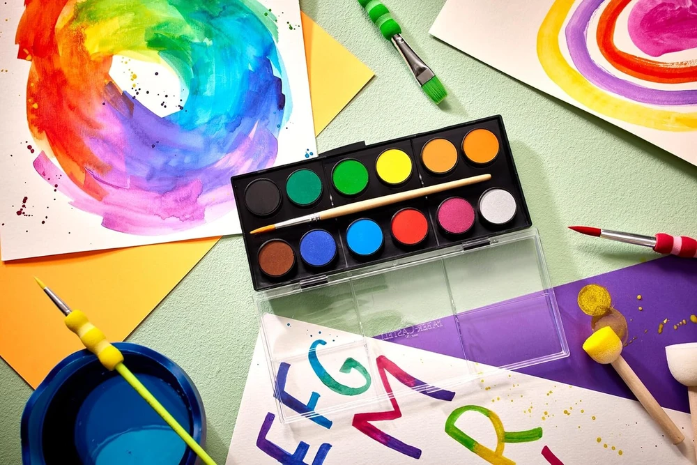 Faber-castell akvarelinių dažų rinkinys su teptuku, 12 spalvų