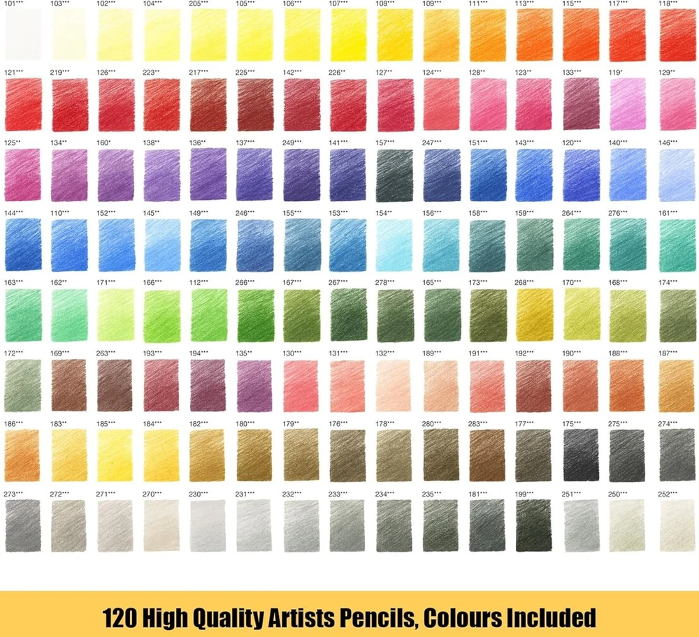 Faber-castell Polychromos spalvoti pieštukai menininkams, A4 formato eskizų bloknotas ir 120 spalvotų pieštukų rinkinys - meno rinkinys suaugusiųjų spalvinimo knygoms, rankdarbių reikmenys, piešimui, eskizavimui, atsparūs šviesai pieštukai