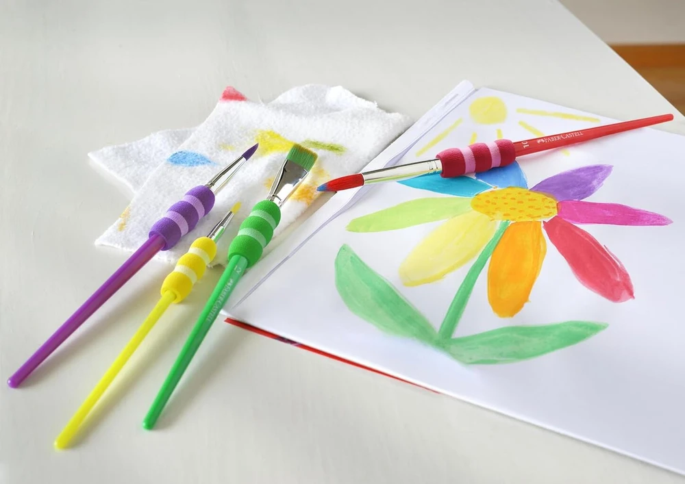 Faber-castell teptukų rinkinys 4 vnt. su minkšta rankena