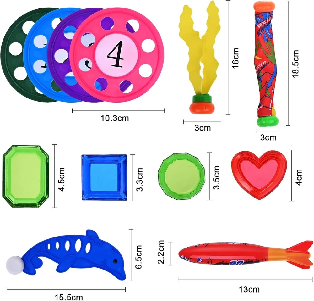 Faburo 28 dalių nardymo žaislai vaikams, žaislai baseinui su nardymo lazdele, ventiliatoriaus prekė, nardymo brangakmeniai, nardymo lazdelės, žaislai, žaidimai baseine vaikams