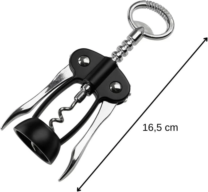 Fackelmann 17cm Specter kamščiatraukis - tinka kamštinėms ir plastikinėms kamštinėms medžiagoms - grūdintas plienas ir aukštos kokybės plastikas matinės juodos ir sidabro spalvos - puikus baro aksesuaras