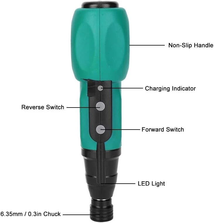 Fafeicy mini elektrinis atsuktuvas su usb jungtimi, maksimalus sukimo momentas 20-50 nm, magnetinis atsuktuvas, su priekinės ir atbulinės eigos jungikliu bei led priekiniu žibintu, „pasidaryk pats“ elektrinis įrankis baldų surinkimui