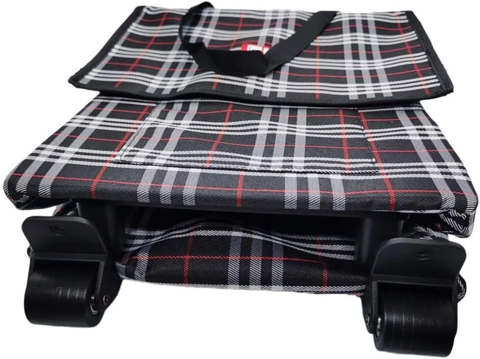 Falytemow sulankstomas pirkinių vežimėlis su ratukais ir teleskopine rankena, neperšlampamas Oxford audinys, juodas, 41 l, 1.8kg, unisex suaugusiems