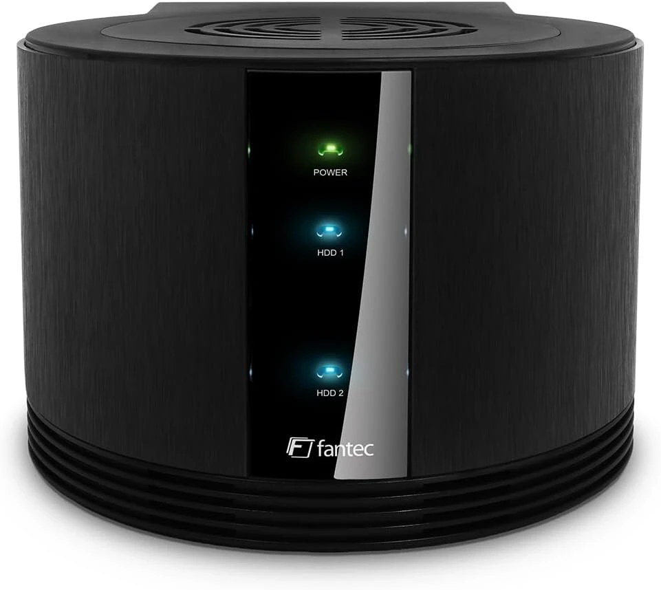 Fantec 1547 Sq-x2ru3e išorinis 2 krypčių raid standžiojo disko dėklas, skirtas 2x 8,89 cm (3,5 colio) Sata standiesiems diskams, Usb 3 Superspeed ir Esata, 6g palaikymas, Raid funkcija (0/1/jbod/big), 80 mm ventiliatorius) juodas, 124761