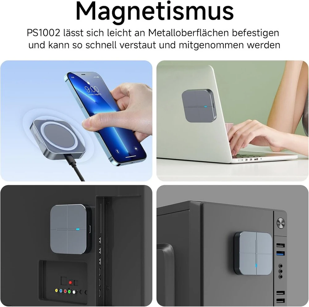 Fanxiang 500gb išorinis ssd kietasis diskas, magnetinis išorinis ssd su priklijuotais metaliniais žiedais iki 1050 mb/s rašymo greitis - usb 3.2 (gen 2) type c, suderinamas su iphone 15/16, pc, mac, nešiojamaisiais kompiuteriais, planšetiniais kompiuteria