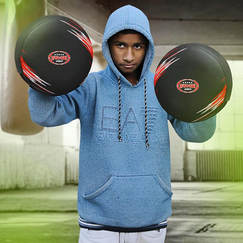 Farabi Sports apvalūs smūgių skydai iš dirbtinės odos, skirti Mma, muay thai, treniruotėms ir kikboksui