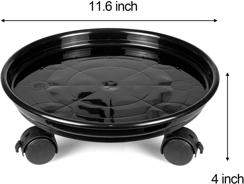 Fasmov 3 x 30 cm augalų rieduliai, plastikiniai gėlių rieduliai, apvalus gėlių vazono stovas, apkrova 50 kg su universaliais ratukais, skirti naudoti patalpose ir lauke