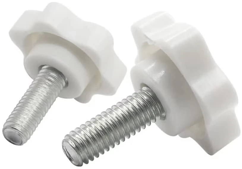 Feeimol Žvaigždinis varžtas plastikinis žvaigždės formos rankenos spaustuko rankenėlė sparninis varžtas M5 x 20 mm (10 vnt.)