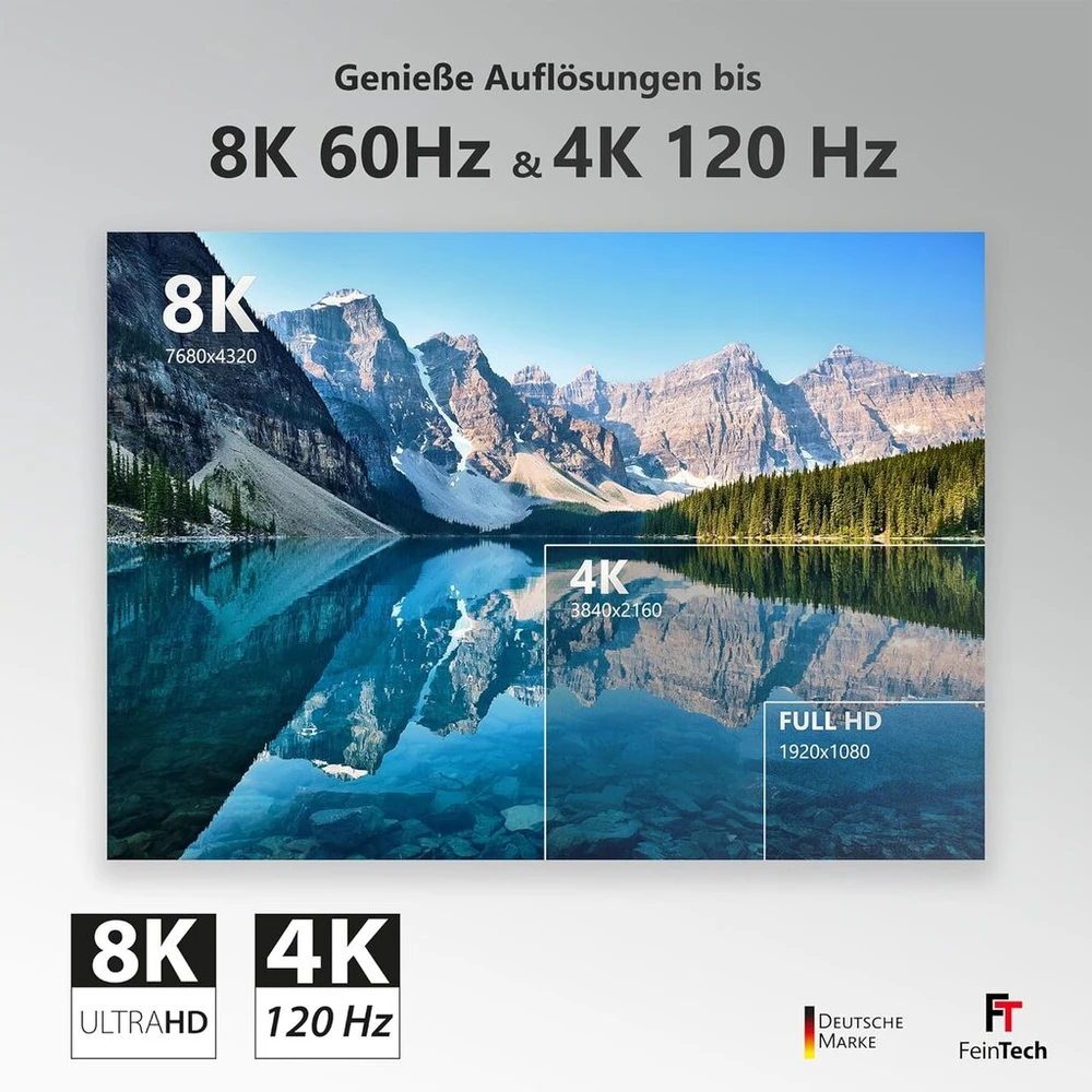 Feintech 8k Hdmi Optinis Laidas 12m, 4k 120hz, 48gbps, Earc, Vrr, Hdr