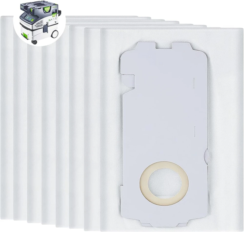 Festool 8 dulkių maišeliai Fe stool Sc-fis-ct Mini/midi-2 dulkių siurbliui 204308, skirti naudoti su Ct Mini ir Ct Midi nuo 2019 metų, 204308 dulkių maišeliai (8)