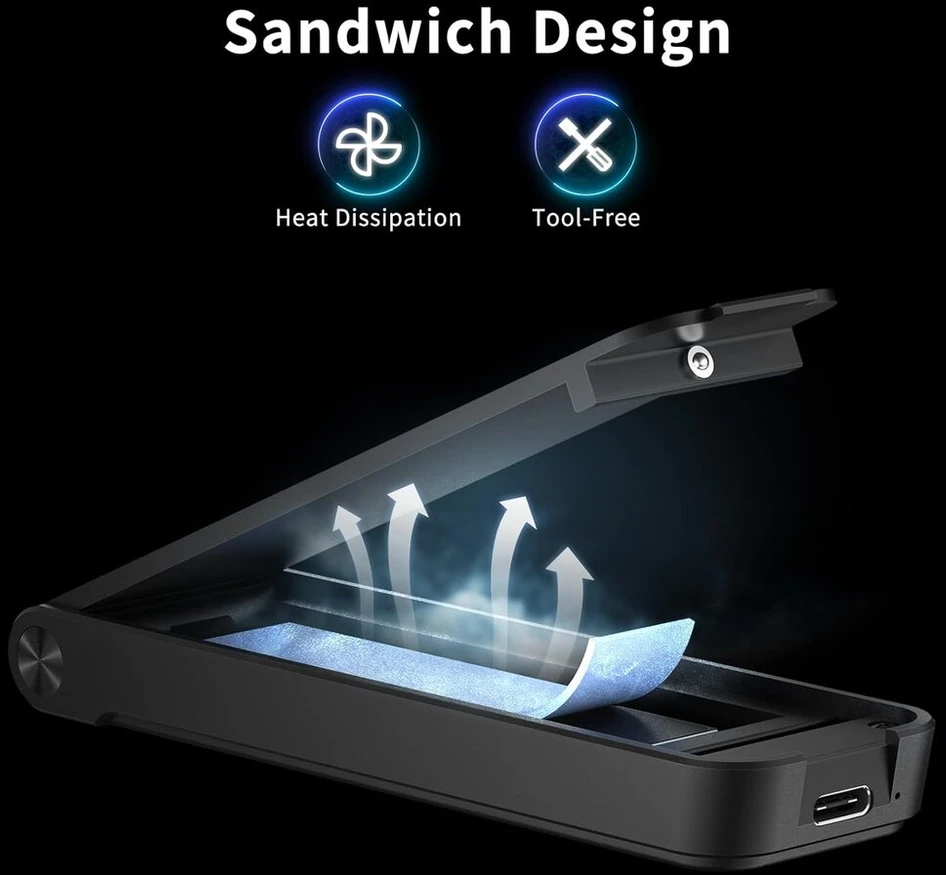 Fideco M.2 Nvme Ssd dėklas, Usb 3.2 Gen 2 (10gbps)
