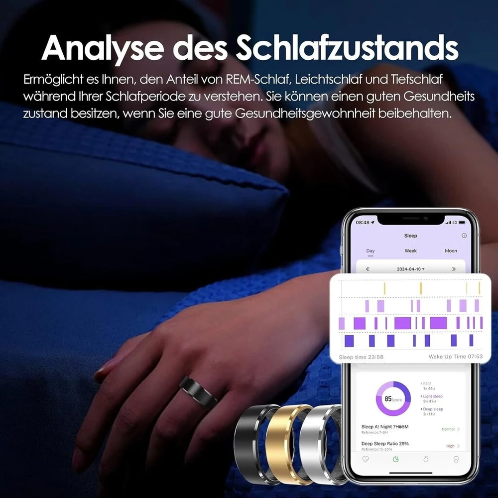 Findtime išmanieji žiedai vyrams moterims išmanusis žiedas android ios miego stebėjimo širdies ritmo monitorius žingsniamatis širdies ritmo fitneso žiedo sekiklis išmanusis žiedas fitneso žiedas fitneso sekiklis sportinis juodas auksinis sidabrinis