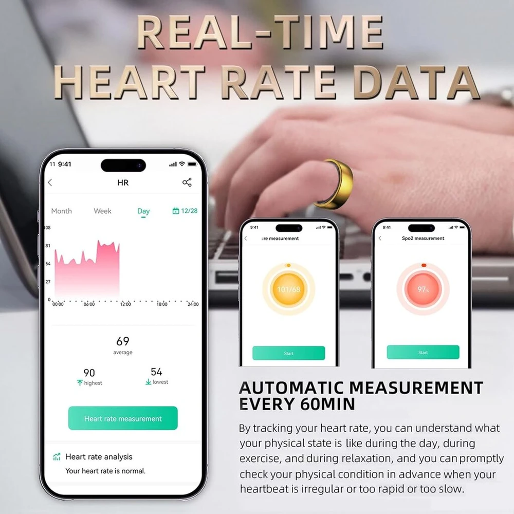 Findtime išmanusis žiedas android ios fitneso žiedas aktyvumo sekiklis išmanieji žiedai moterims vyrams išmanusis žiedas širdies ritmo monitorius miego sekiklis sveikatos ip68 fitneso žiedas pedometras kalorijos širdies ritmas