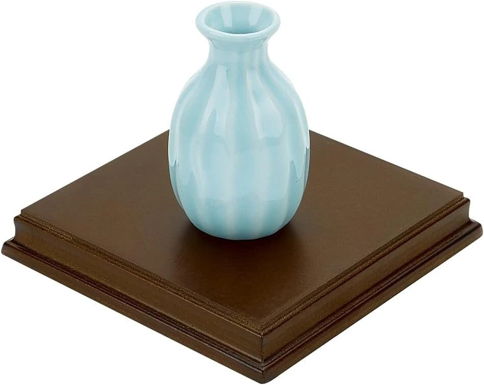 Fingerinspire kvadratinis mdf pagrindas kokoso rudos spalvos 12,6 x 12,65 x 1,8 cm didelis medinis pagrindas su carnies kraštu medinis pagrindas brangakmenių papuošalų prezentacijai