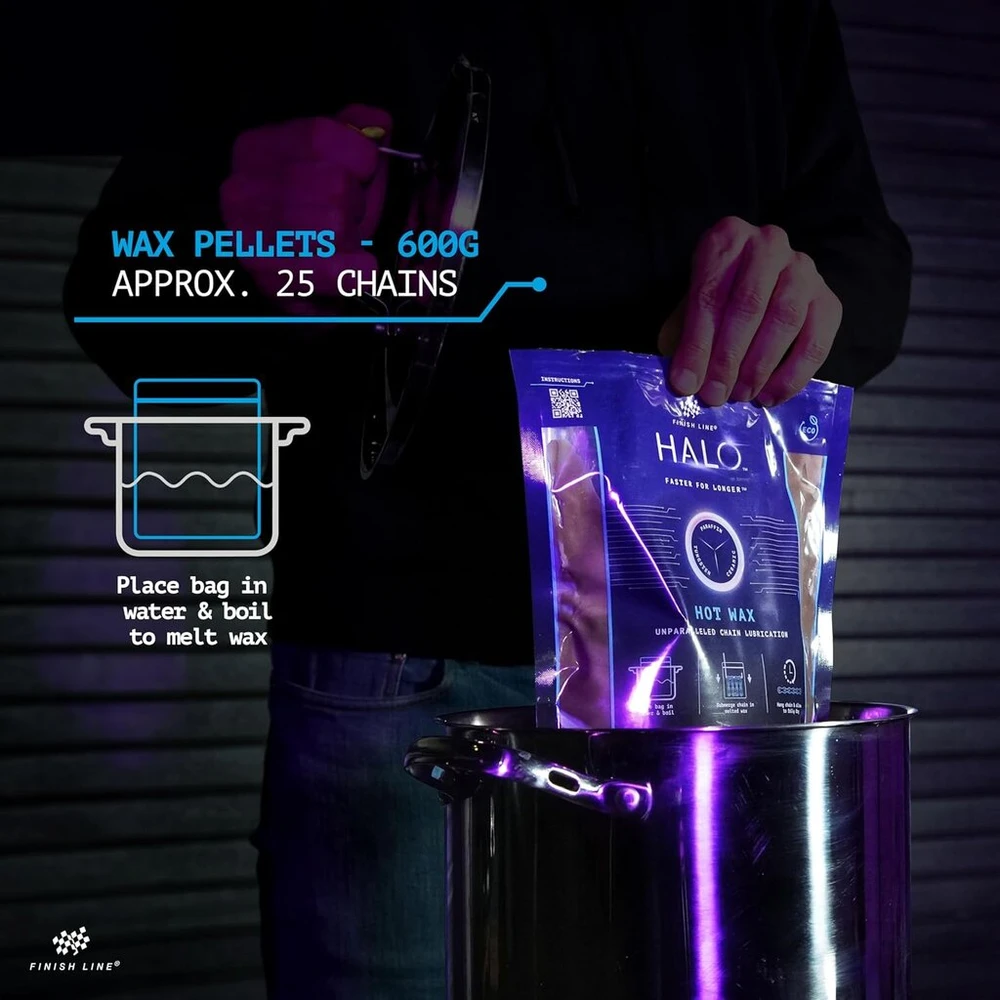 Finish Line Halo™ karštas vaškas dviračio grandinei, 600g
